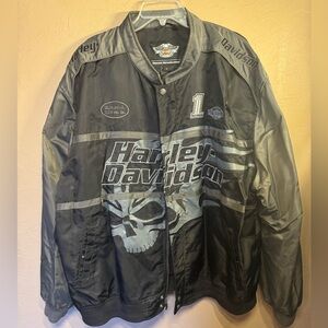 Harley-Davidson Black and Gray Bomber Jacket